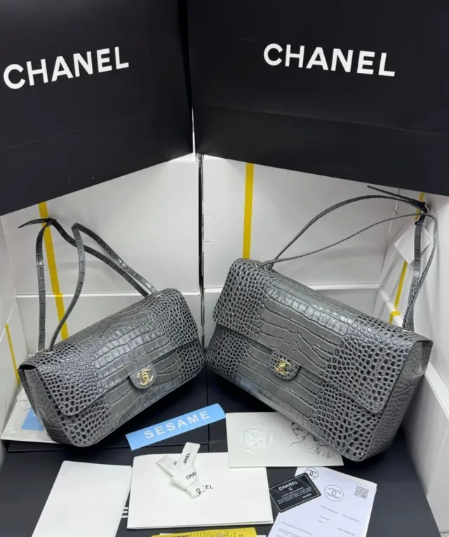 Сумка big Chanel из крокодиловый кожи