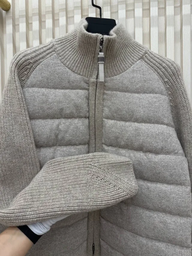 Куртка с вязанными рукавами Brunello Cucinelli