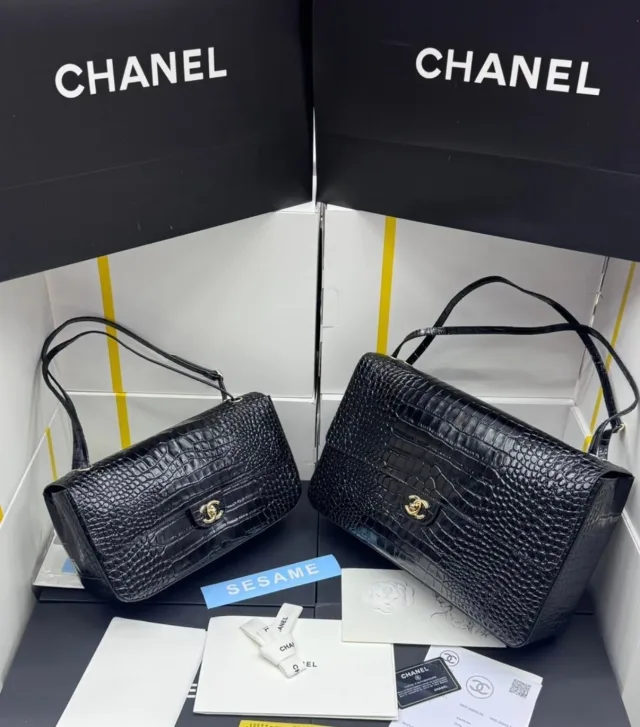 Сумка big Chanel из крокодиловый кожи
