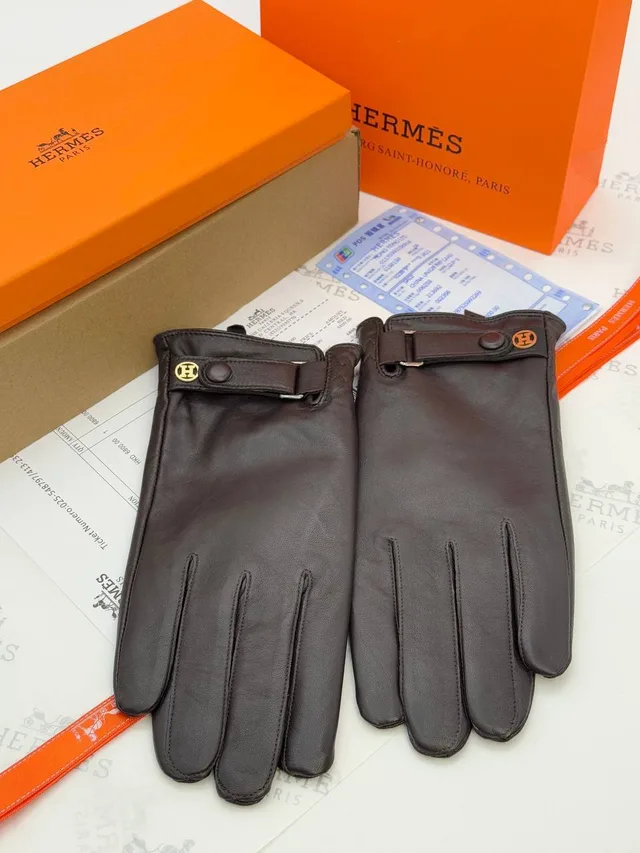 Роскошный Зимние Кожанные Перчатки HERMÈS