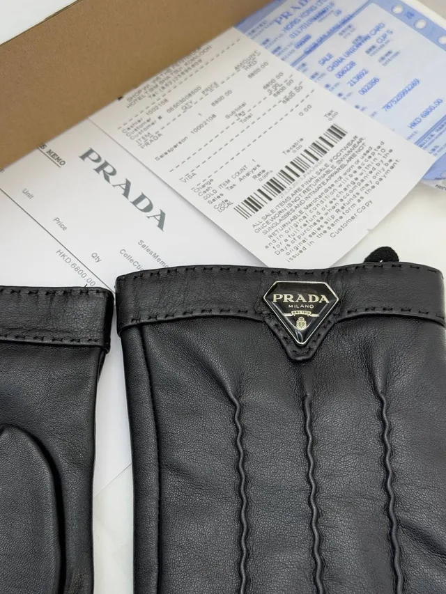 Роскошный Зимние Кожанные Перчатки PRADA