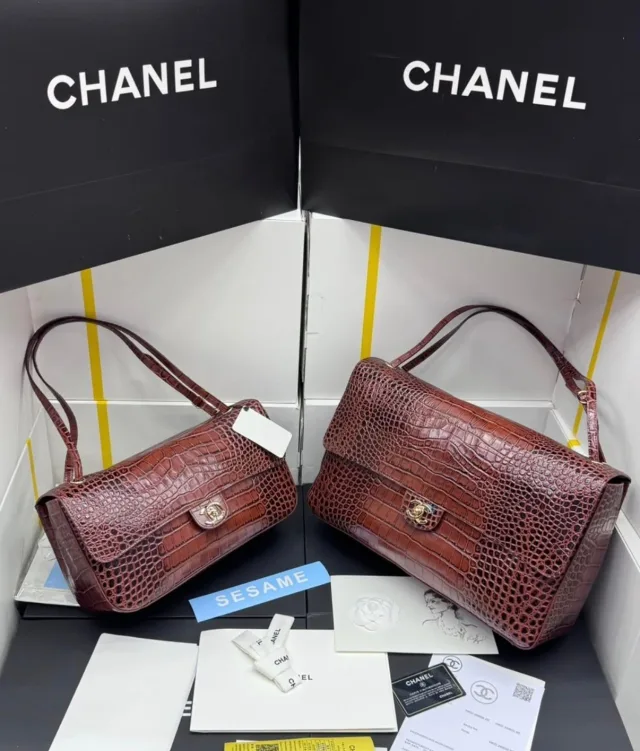 Сумка big Chanel из крокодиловый кожи