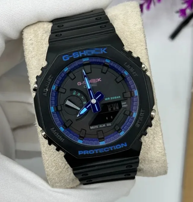 Часы GA2100 LUX WGS13(Чёрные с синими индексами) )