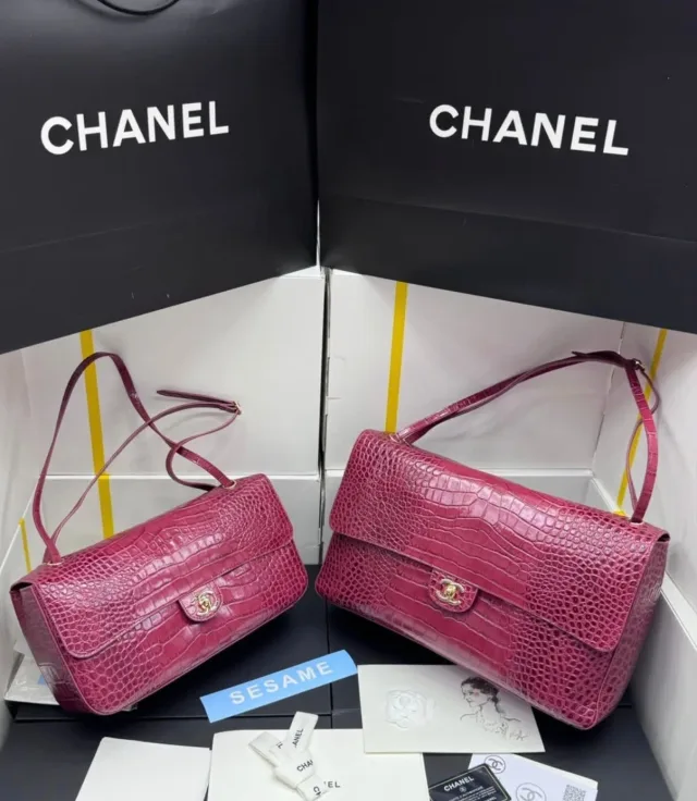 Сумка big Chanel из крокодиловый кожи