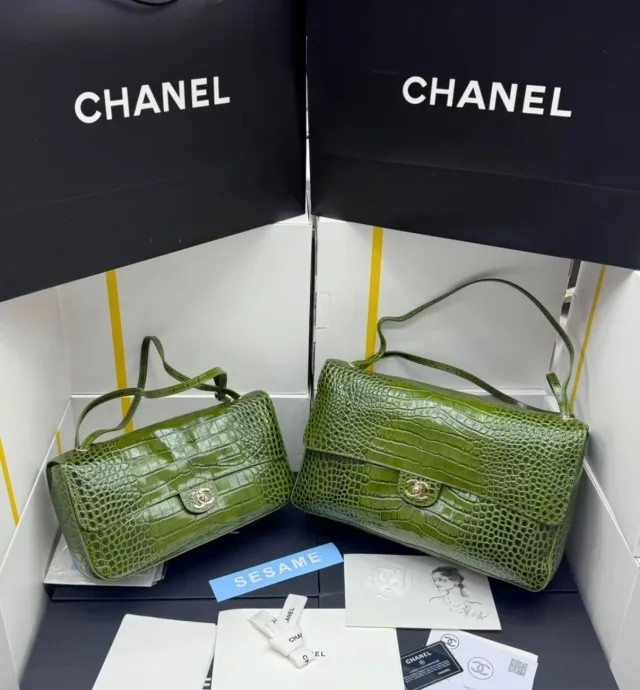 Сумка big Chanel из крокодиловый кожи
