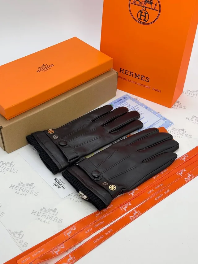 Роскошный Зимние Кожанные Перчатки HERMÈS