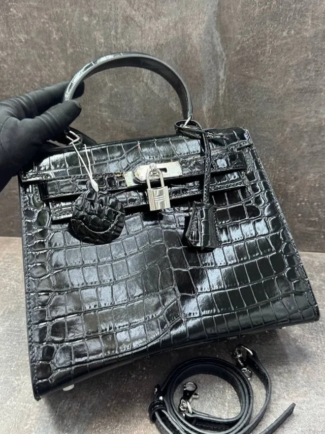Сумка Hermes 28см Серебро