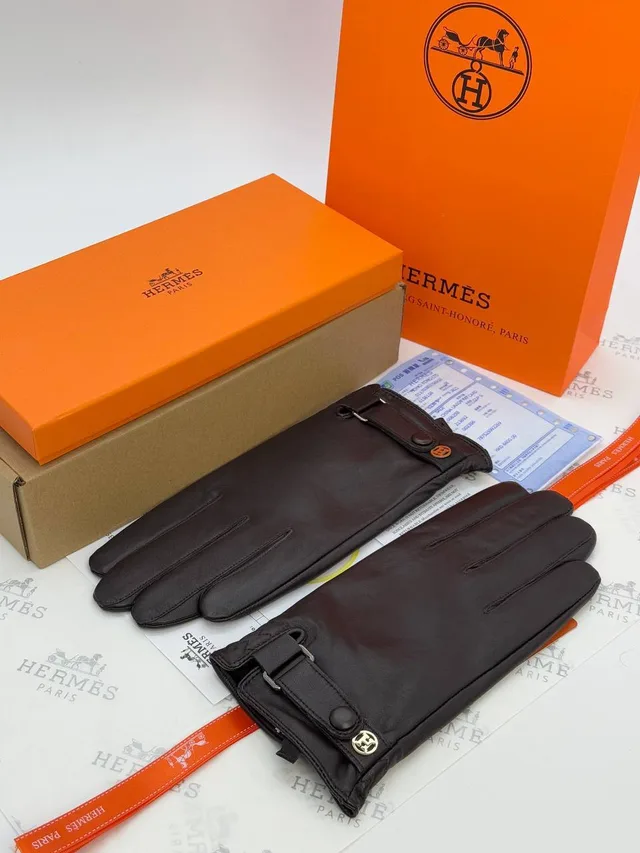 Роскошный Зимние Кожанные Перчатки HERMÈS