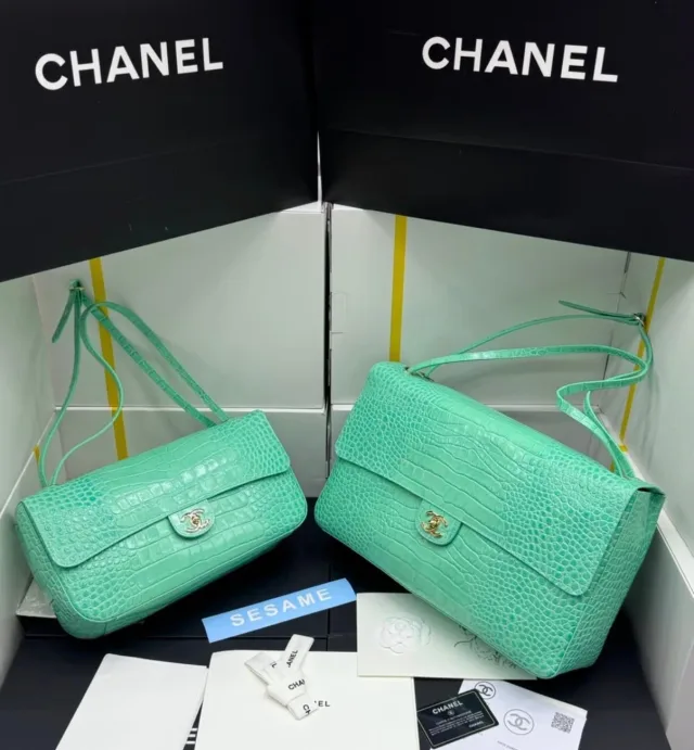 Сумка big Chanel из крокодиловый кожи